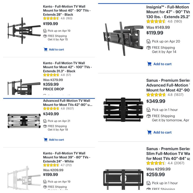 10 Best Full Motion TV Wall Mounts for 2024: Top Picks & Reviews